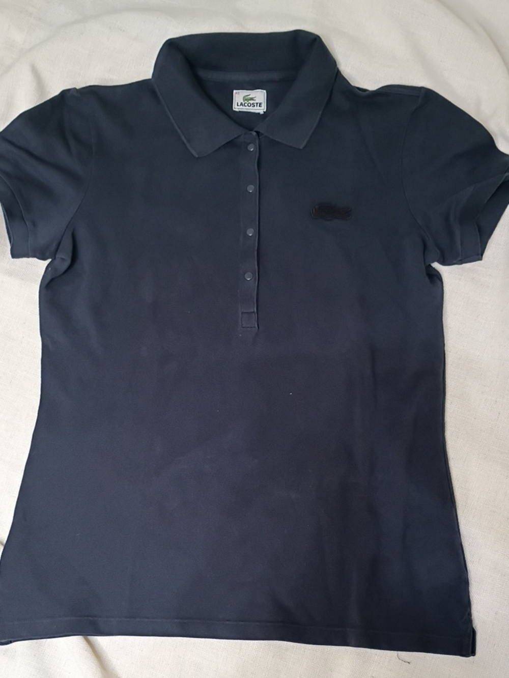 Lacoste Women's Short-Sleeve Polo in Dark Navy